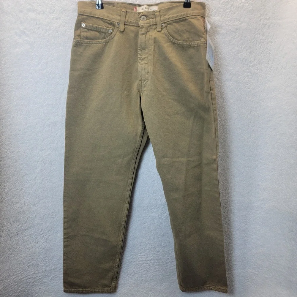 Levis Mens 550 Relaxed Fit Jeans 31x30 Khaki Tan‎ Distressed Faded Durable *READ